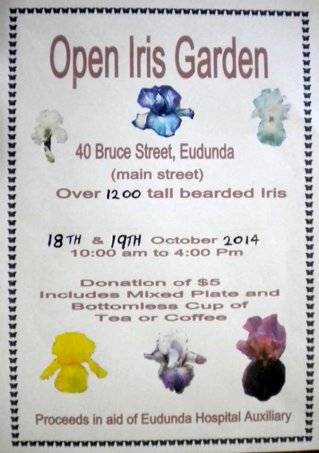 Eudunda Open Iris  Garden Flier - 18-19th Oct 2014