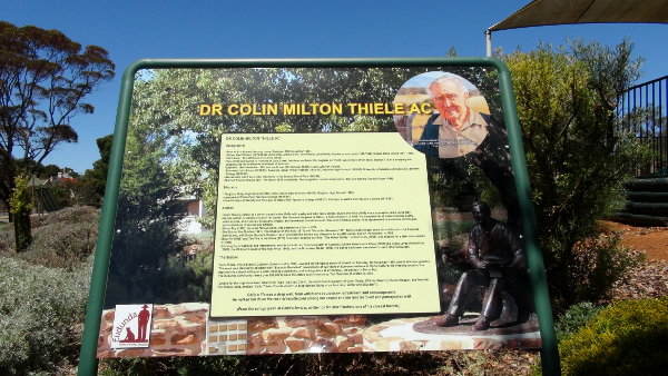 Colin Thiele Interpretive Sign in the Eudunda Gardens