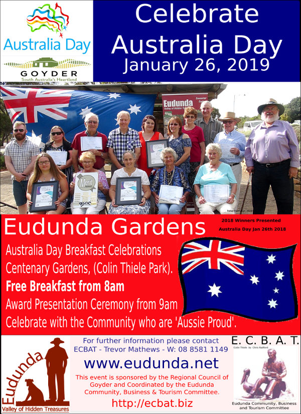 Australia Day Free Breakfast Eudunda 2019 - All Welcome