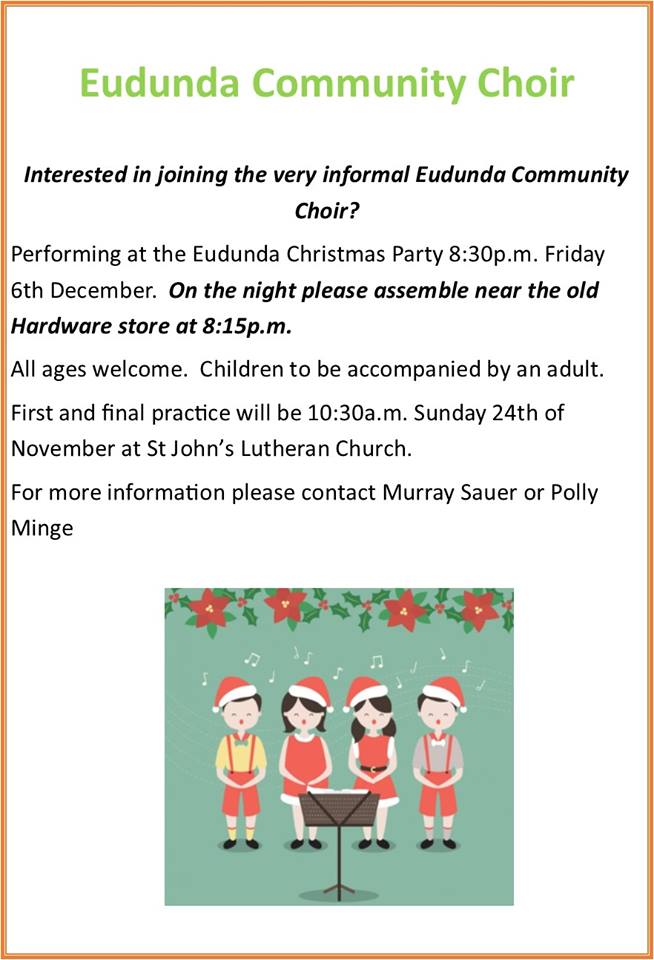 Join The Eudunda Community Choir On 6th Dec For Christmas