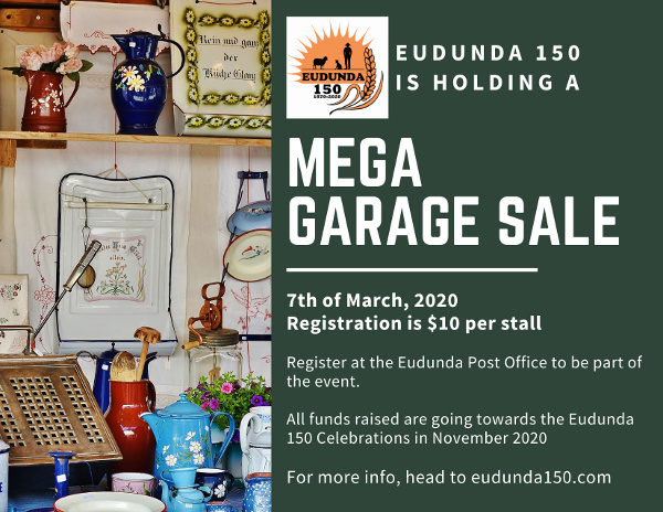 Eudunda Mega Garage Sale for 7th March 2020