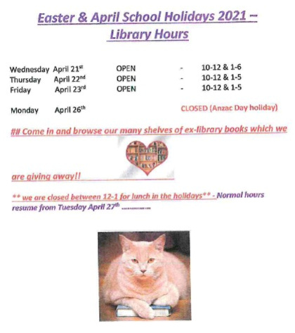 Eudunda School Community Library - April 2021 School Holiday Times pg 2