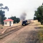 520 Steam Locomotive passing through Hansborough on way to Eudunda then Robertstown 4th May 1975