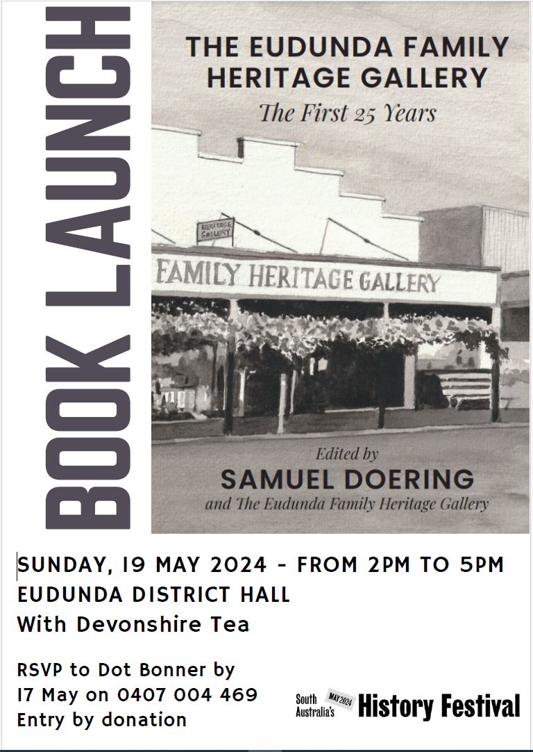 RSVP To Attend Book Launch: ‘Celebrating 25 Years of the Gallery’ In Eudunda – 19th May 2024